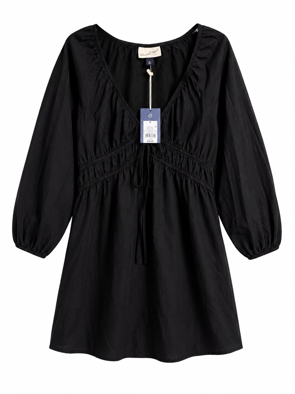 NWT Universal Thread Black Peasant Dress Size M